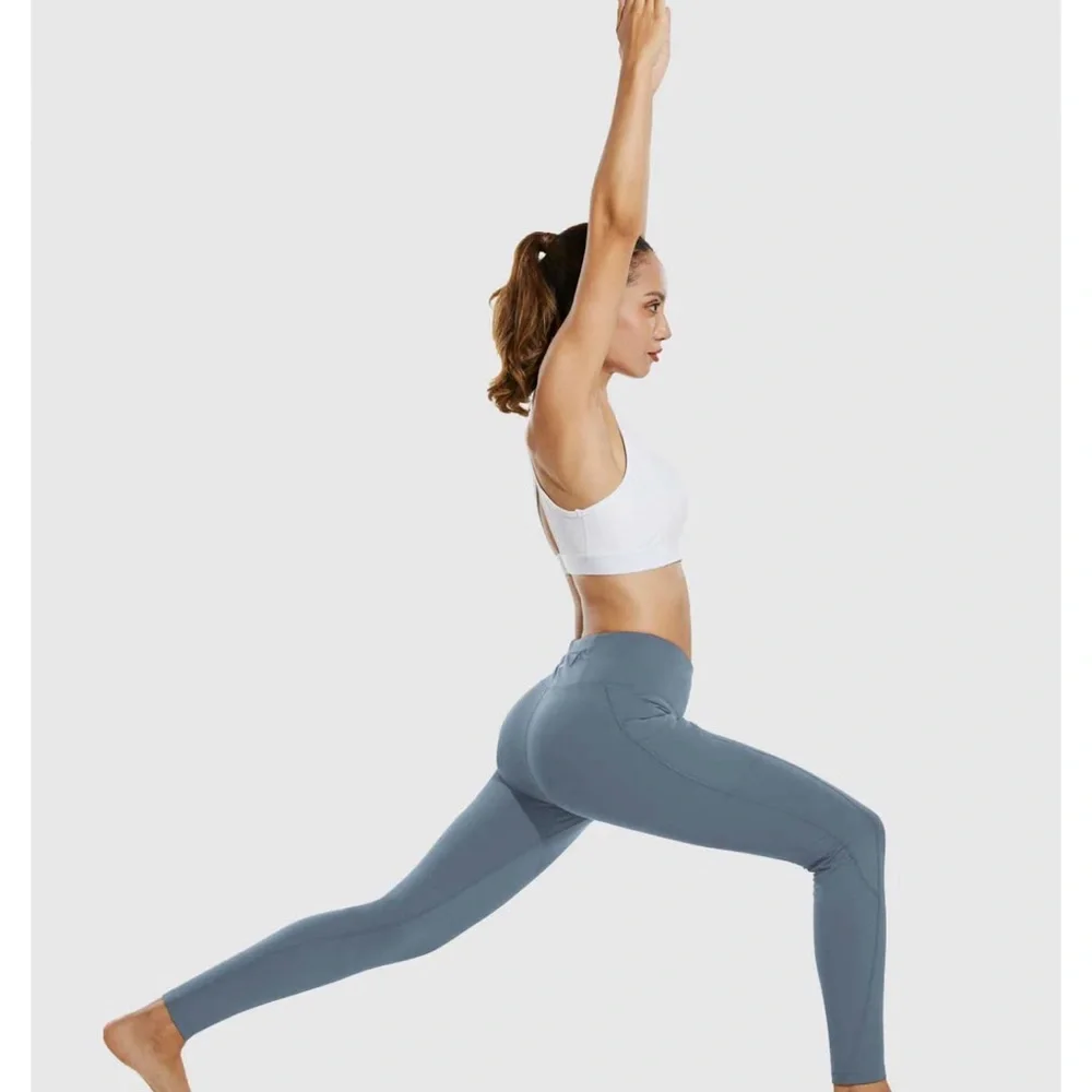 Women's Blue High-Waisted Leggings - Picture 2 of 5